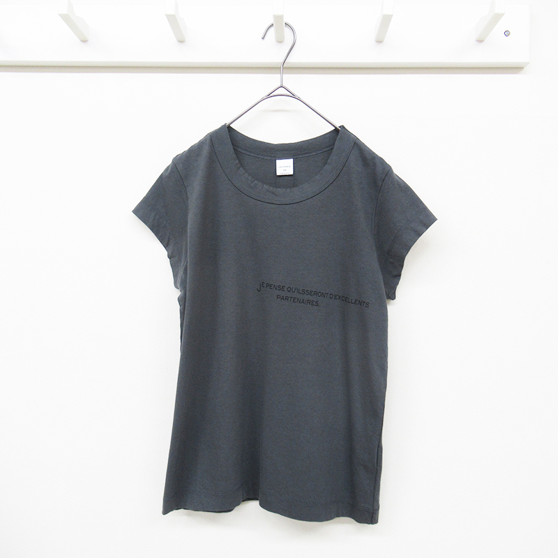 LAITERIE  ふわふわ天竺プリントフレンチスリーブTシャツ  /SUMIKURO98 【日本製】